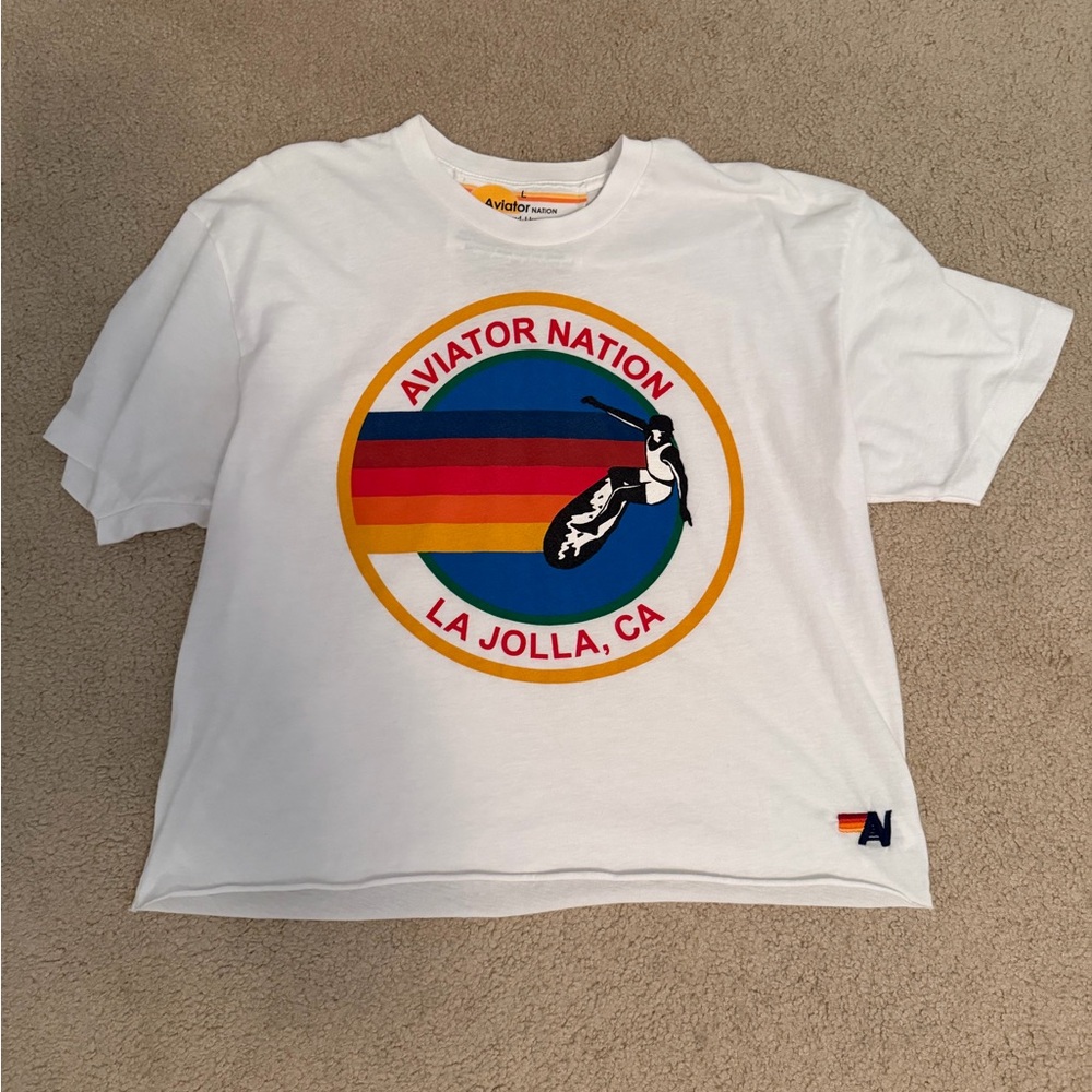 Aviator Nation White Graphic Tee - La Jolla Penguins